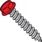 Indented Hex Washer Head Steel Zinc Plated with Red-Painted Head Lag Screws