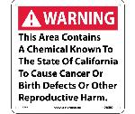 WARNING THIS AREA CONTAINS A CHEMICAL CALIFORNIA  PROPOSITION 72