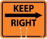 SAFETY CONE KEEP RIGHT SIGN