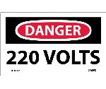 DANGER 220 VOLTS LABEL