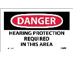 DANGER HEARING PROTECTION RQUIRED IN THIS AREA LABEL