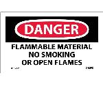 DANGER FLAMMABLE MATERIAL NO SMOKING OR OPEN FLAMES LABEL