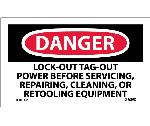 DANGER LOCK-OUT TAG-OUT POWER BEFORE USE LABEL