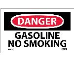 DANGER GASOLINE NO SMOKING LABEL