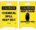 CAUTION CHEMICAL SPILL OUT DOUBLE-SIDED FLOOR SIGN