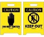 CAUTION KEEP OUT DOUBLE-SIDED FLOOR SIGN