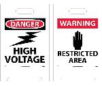 DANGER HIGH VOLTAGE DOUBLE-SIDED FLOOR SIGN