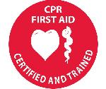 CPR FIRST AID CERTIFIED AND TRAINED HARD HAT EMBLEM