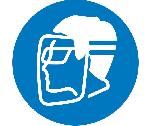 WEAR FACESHIELD AND EYE PROTECTION ISO LABEL