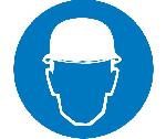 WEAR HEAD PROTECTION ISO LABEL