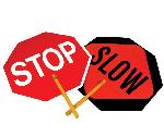 ALUMINUM SAFE-T-PADDLE STOP/SLOW SIGN