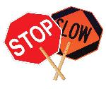 ALUMINUM REFLECTIVE SAFE-T-PADDLE STOP/SLOW SIGN