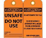 WARNING UNSAFE DO NOT USE TAG