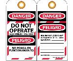 DANGER DO NOT OPERATE EQUIPMENT TAG-OUT BILINGUAL TAG