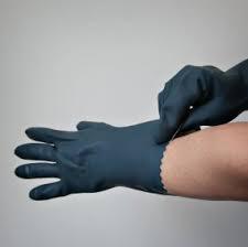 BLACK FLOCK LINED, HIGH-GRADE CHEMICAL PROTECTIVE GLOVES