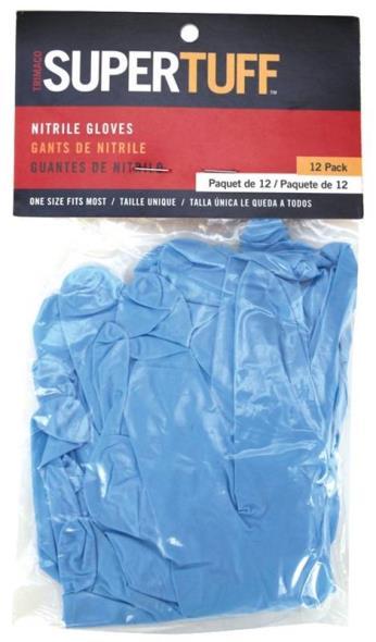 12 PACK OF L/XL BLUE NITRILE, DISPOSABLE CHEMICAL RESISTANT NITRILE GLOVES