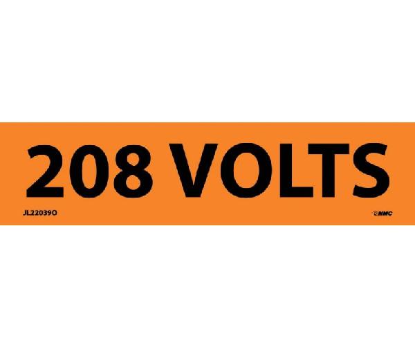 208 VOLTS ELECTRICAL MARKER