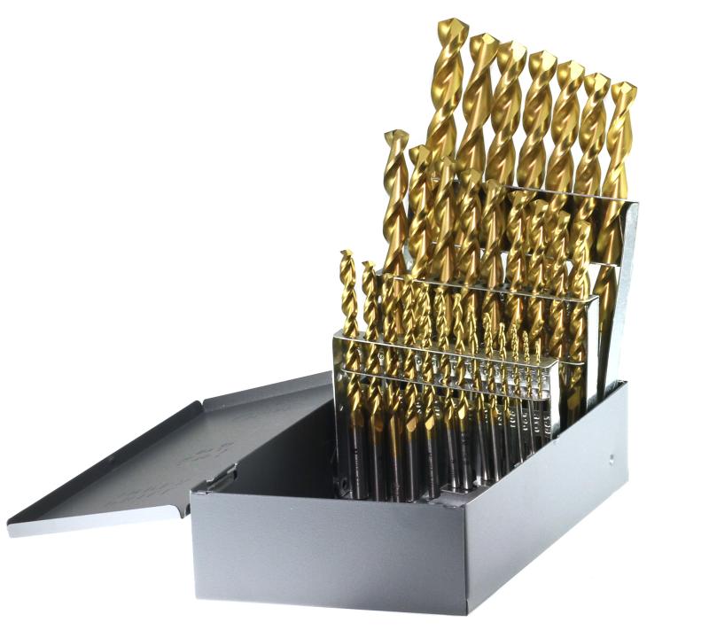 29PC TiN COATED DRILL SET 1/16-1/2 BY 64ths