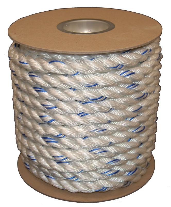 5/8 x 300' Combo Safety Rope White w/Blue Tracer