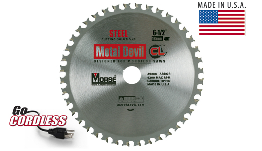 6-1/2- 40T: MK Morse Metal Devil® CL Circular Saw Blades: Arbor- 5/8