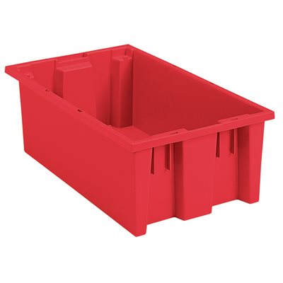 Akro-Mills Nest & Stack Tote, 18L x 6H x 11W, Red
