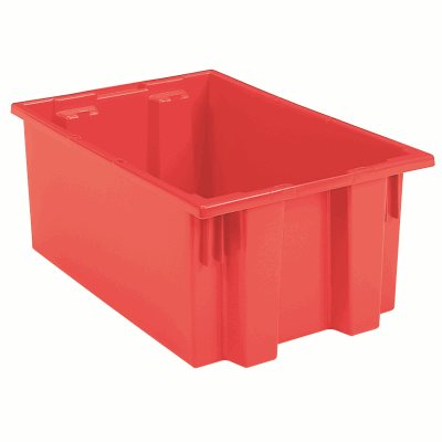 Akro-Mills Nest & Stack Tote, 19 1/2L x 13H x 15 1/2W, Red