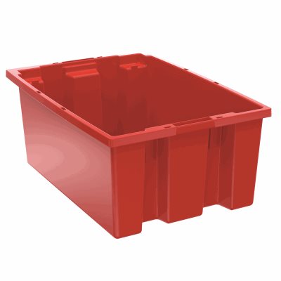 Akro-Mills Nest & Stack Tote, 19 1/2L x 8H x 13 1/2W, Red