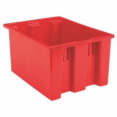 Akro-Mills Nest & Stack Tote, 23 1/2L x 13H x 19 1/2W, Red