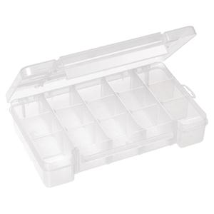 Akro-Mills Plastic Storage Case, 15 Compartments, 11L x 2 3/8H x 7W