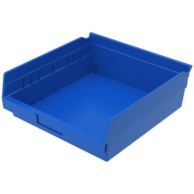 Akro-Mills Shelf Bin, 11 5/8L x 4H x 11 1/8W, Blue