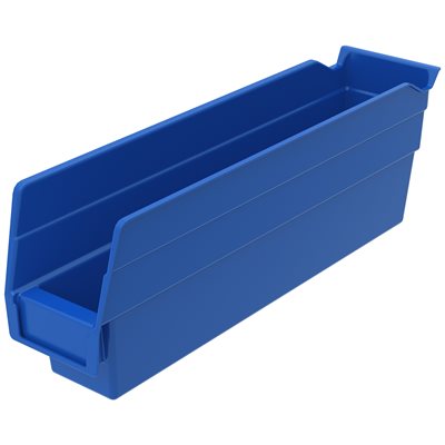 Akro-Mills Shelf Bin, 11 5/8L x 4H x 2 3/4W, Blue