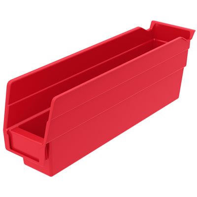 Akro-Mills Shelf Bin, 11 5/8L x 4H x 2 3/4W, Red