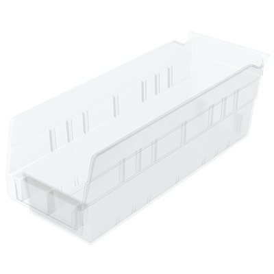 Akro-Mills Shelf Bin, 11 5/8L x 4H x 4 1/8W, Clear