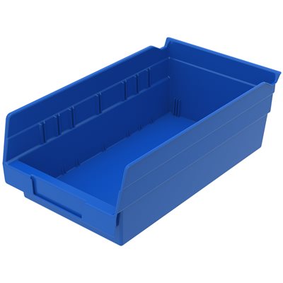 Akro-Mills Shelf Bin, 11 5/8L x 4H x 6 5/8W, Blue