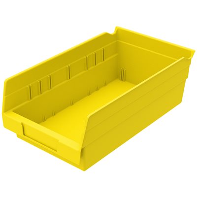 Akro-Mills Shelf Bin, 11 5/8L x 4H x 6 5/8W, Yellow