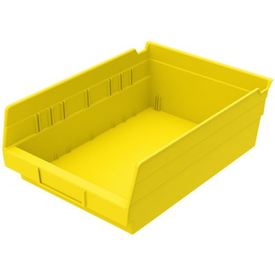 Akro-Mills Shelf Bin, 11 5/8L x 4H x 8 3/8W, Yellow