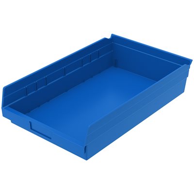 Akro-Mills Shelf Bin, 17 7/8L x 4H x 11 1/8W, Blue