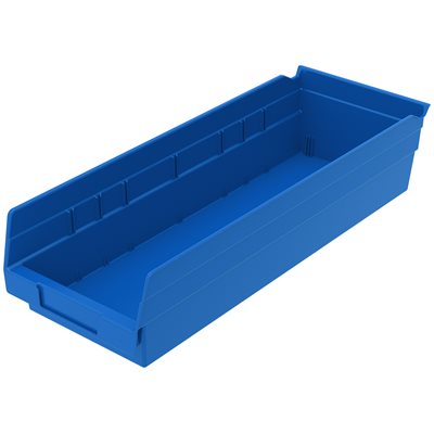 Akro-Mills Shelf Bin, 17 7/8L x 4H x 6 5/8W, Blue