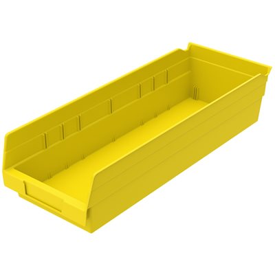 Akro-Mills Shelf Bin, 17 7/8L x 4H x 6 5/8W, Yellow