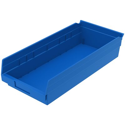 Akro-Mills Shelf Bin, 17 7/8L x 4H x 8 3/8W, Blue