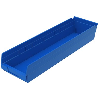 Akro-Mills Shelf Bin, 23 5/8L x 4H x 6 5/8W, Blue