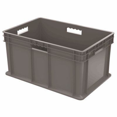 Akro-Mills Straight Wall Container, Solid Side & Base, 23 3/4L x 12 1/4H x 15 3/4W, Grey