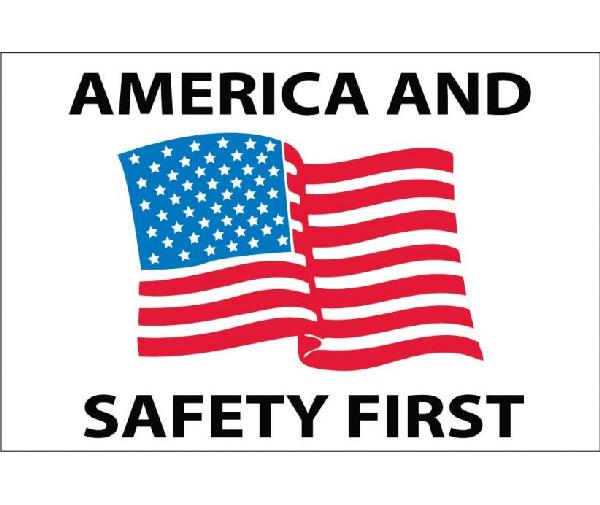 AMERICA AND SAFETY FIRST HARD HAT EMBLEM