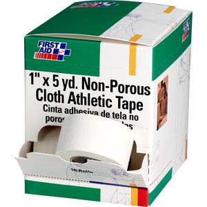 Athletic Tape, Non-Porous Cloth, 1 x 5 yd, 10 Rolls/Box