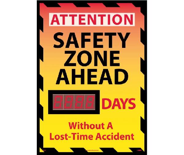 ATTENTION SAFETY ZONE AHEAD SCOREBOARD