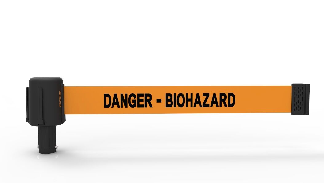 Banner Stakes 15' Orange Danger - Biohazard Banner