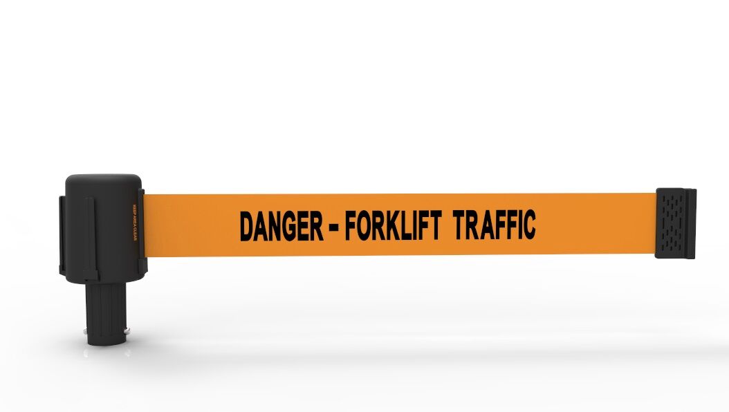 Banner Stakes 15' Orange Danger - Forklift Traffic Banner