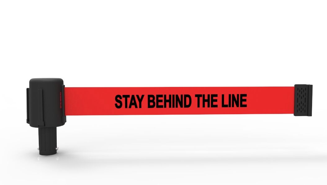Banner Stakes 15' Red Stay Behind The Line Banner