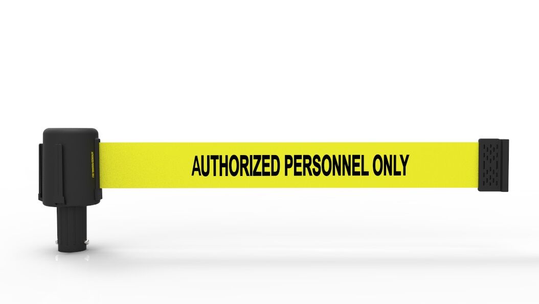Banner Stakes 15' Yellow Authorized Personnel Only Banner