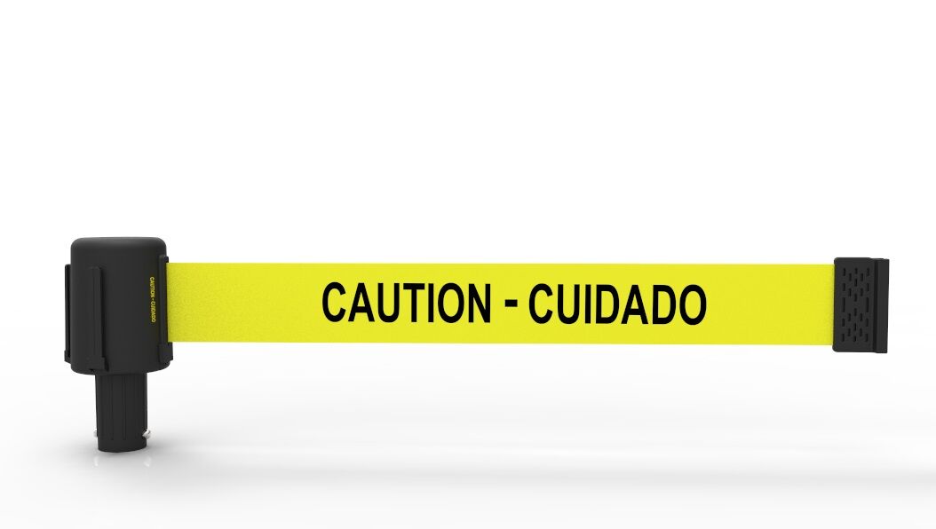 Banner Stakes 15' Yellow Caution-Cuidado Banner